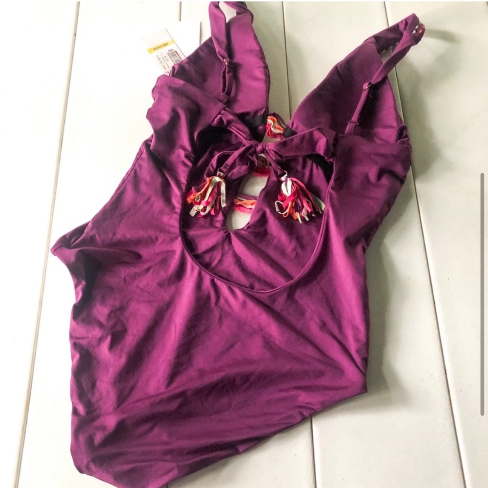 NWT Multicolored Woven Detail Becca Swimsuit - Picture 3 of 5